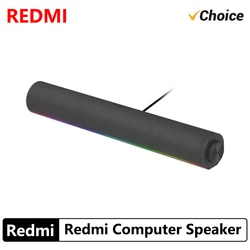 New Redmi Computer Speaker Four-Unit Two-Channel Stereo RGB Ambient Light Bluetooth 5.0 Built-in Microphone Knob Control -CN