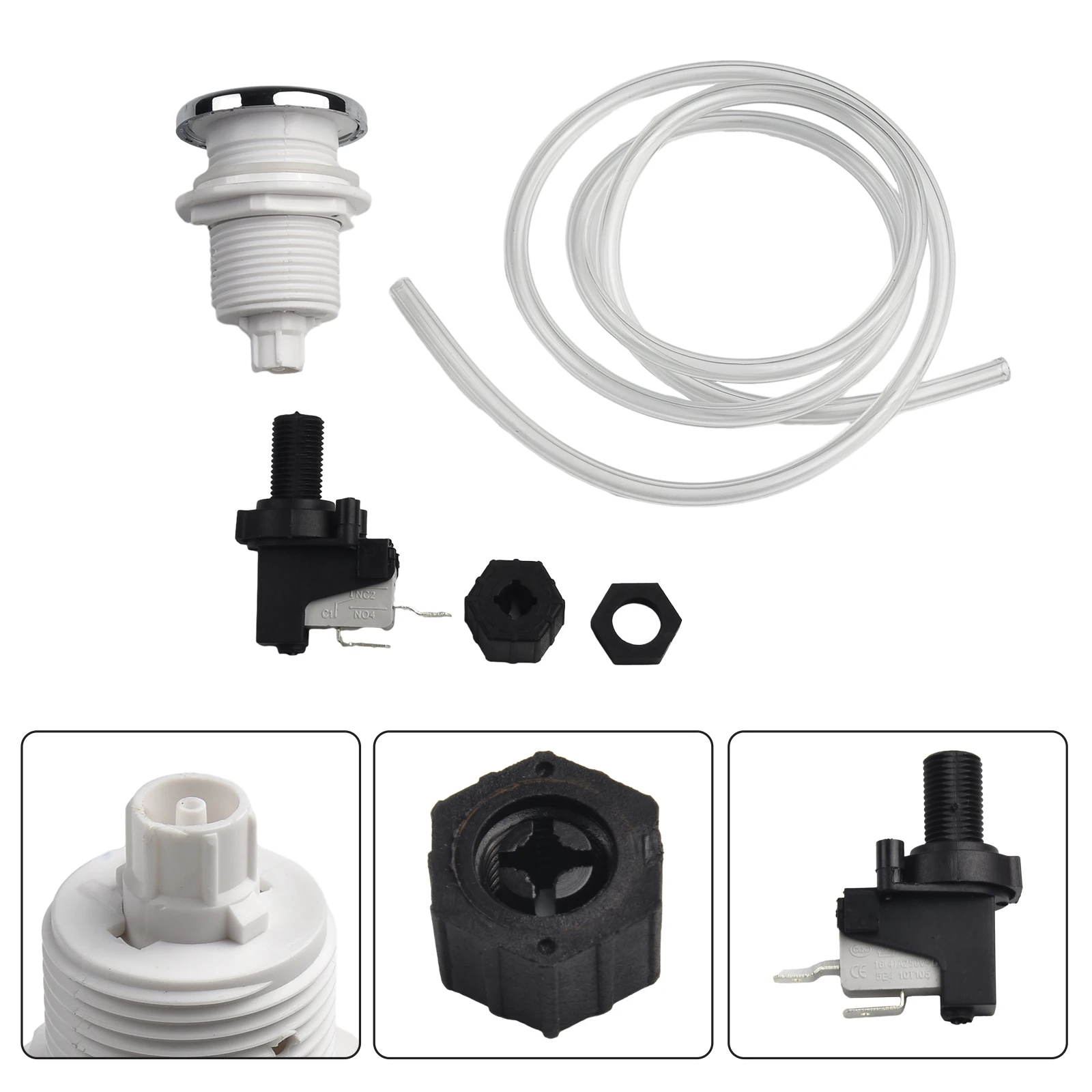 Food Waste Disposer On/Off Push Button Switch Jetted Jet Bath For Spa Hose Air Pool 1m Hose Outdoor Machines Parts