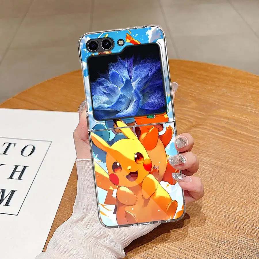 Чехол с японскими покемонами для Samsung Galaxy ZFlip7 ZFlip5 ZFlip6 Z Flip 7 6 5 4 3 ZFlip4 ZFlip3, жесткий чехол для телефона