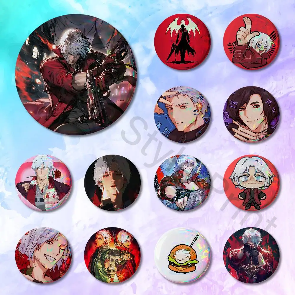 

D-Devil M-May Cry 32mm 58mm 75mm 44mm 25mm Anime Badges Brooches DIY Pins Decorations Birthday Gifts