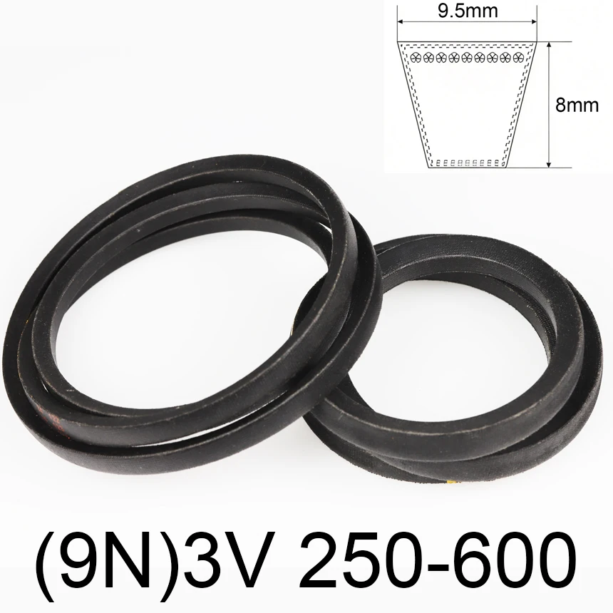 3V 250/260/270/280/300/350-600 9N Rubber Banded Cogged Wedge Machine Timing Drive Wrapped V-Belt Transmission Narrow Vee V Belt