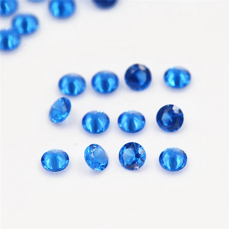 100pcs/bag 4~10mm Round Brilliant Cut 5A Nano Green Ruby Red Corundum Wax Setting Synthetic Loose Stones For DIY Jewelry Making