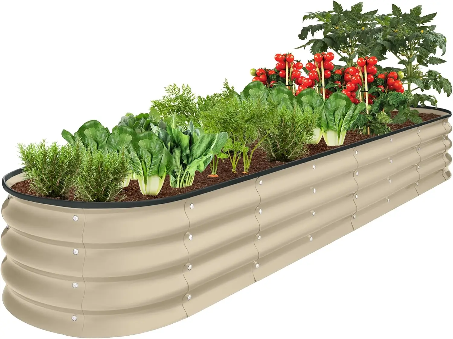 

8x2x1ft Metal Raised Garden Bed Planter Box for Plants, Vegetables, Flowers, Herbs