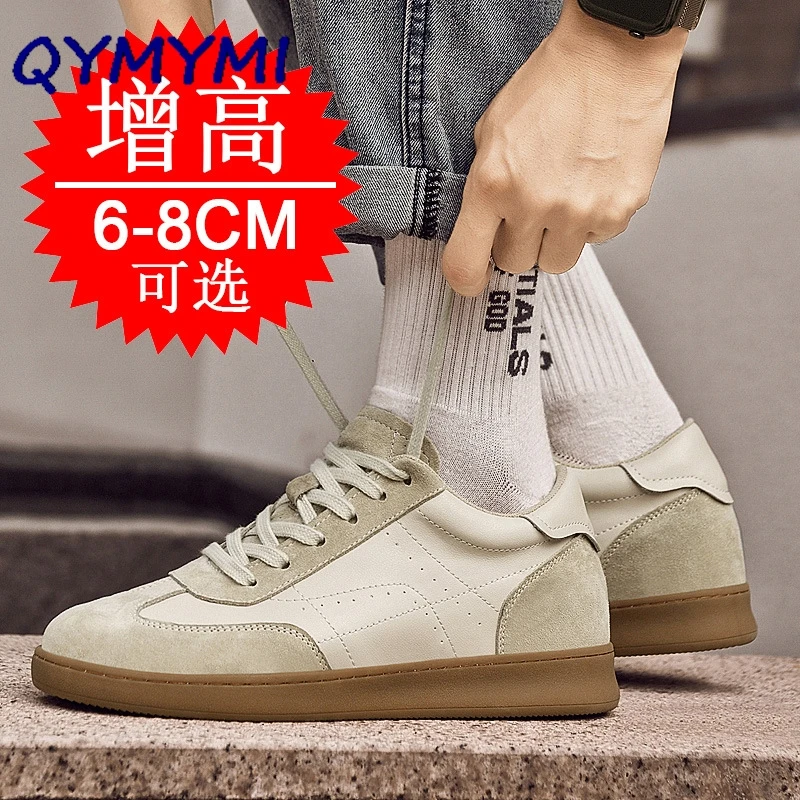 Men Fashionable casual style 8cm Elevator Shoes Lace-up Sports with Thick Sole Training 6cm Casual Wear Board Shoes