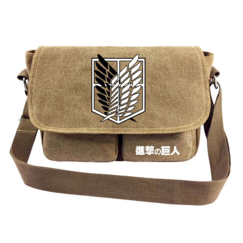 Attack on Titan Canvas Handbag Shoulder Bag Japan Anime Crossbody Bag Messenger Bags Shoulder Bag Cartoon School Book Tote Gift