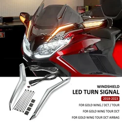 Motorcycle Strike Windshield Trim Lamp Turn Signal Brake LED Light For Honda Gold Wing GL 1800 GL1800 Tour DCT Airbag 2018-2023