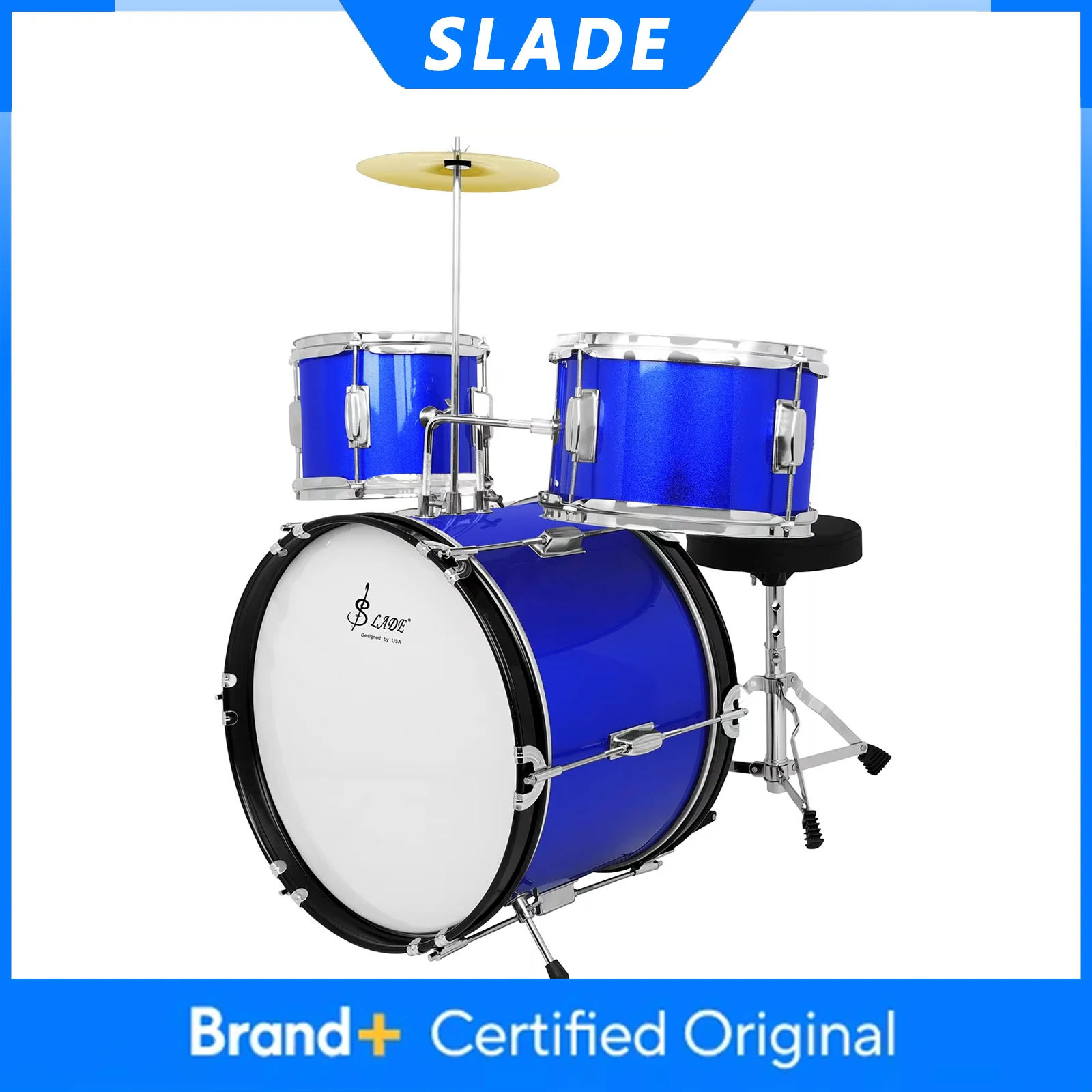 

Детский джазовый барабанный набор SLADE: 3 барабана, 1 тарелка. Идеально для начинающих, музыкальная развивающая игрушка для детей.