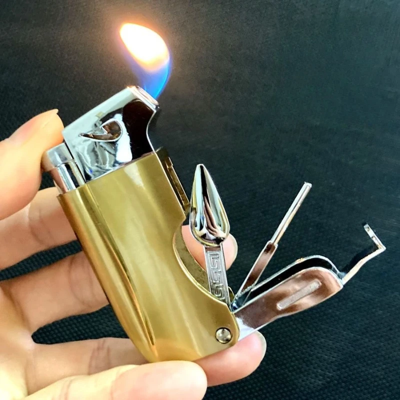 

Multifunctional Pipe Lighter for Tobacco Smoker Butane Gas Lighter With Pipe Tool Cleaner Accessories Cool Lighter Men's Gift