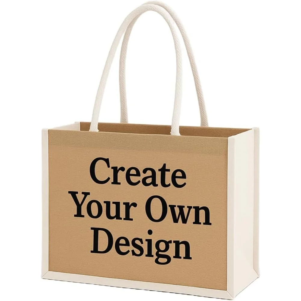

Personalized Jute Bags Bulk Quantity, Custom Burlap Bag for Beach, Shopping, Holiday, Bridesmaid, Gift, Travel Tote Bag