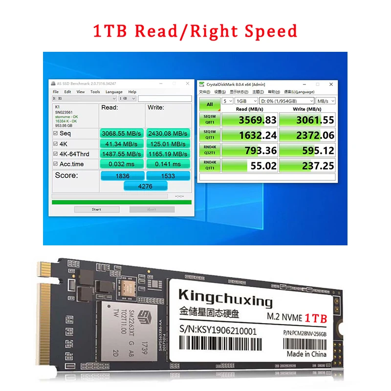 Kingchuxing NVME M2 SSD M.2 1TB 512GB 256GB SSD 128GB Hard drives PCIe Internal Solid State Drive for Laptop&Desktop