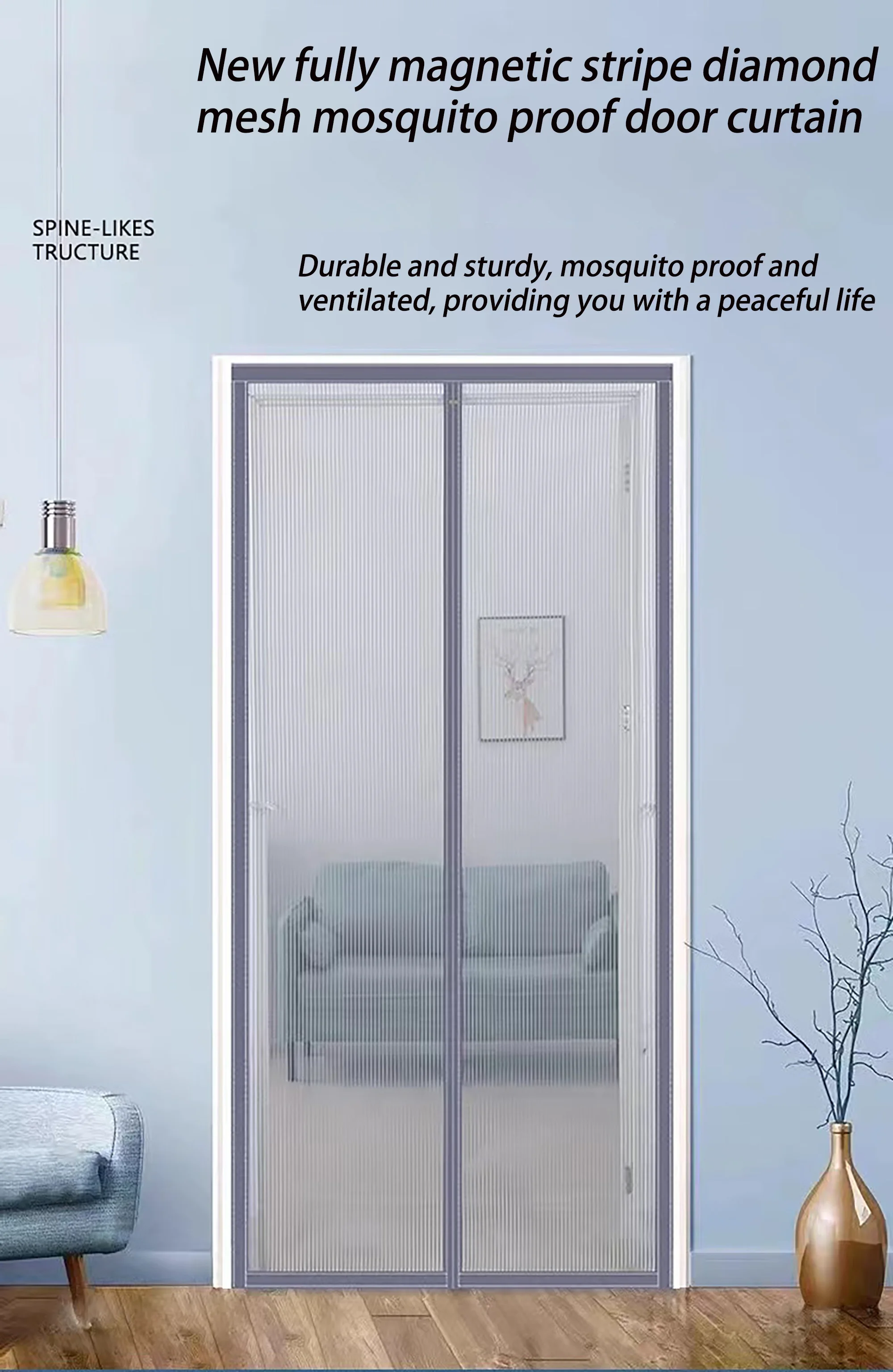 

Fully magnetic high-end diamond mesh mosquito proof door curtain, mosquito proof window, screen window, net