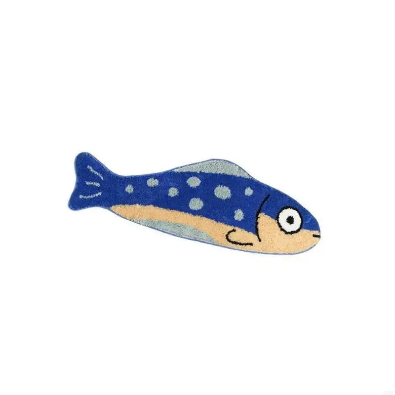  Flocking Fish Rug for Bedside Play Area Easy Maintenance