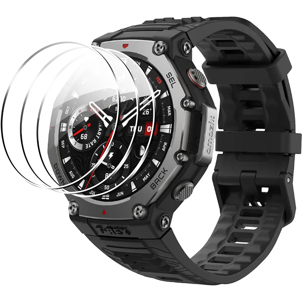 3 قطعة أفلام الزجاج المقسى الحرس ل Huami Amazfit T-rex 3 ساعة ذكية Trex 3 واقي للشاشة طبقة رقيقة زجاجية واقية