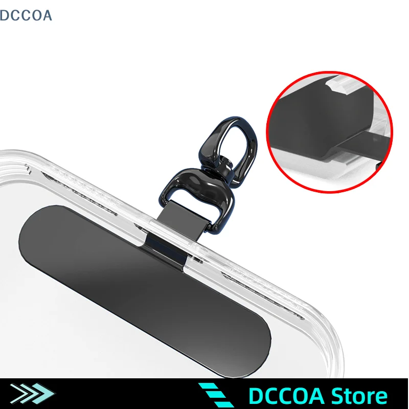 0.3MM Sturdy Metal Cellphone Tether Tab 360 Degree Rotation Phone Hanging Strap Gasket Replacement Phone Lanyard Patch Clip