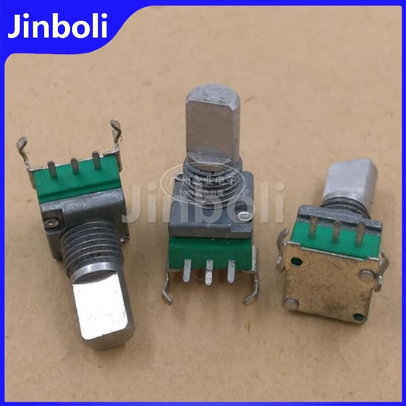 5PCS RK097N Type Sealed Single Potentiometer 3Pins With Bracket B10K With Stepper 41C Half Shaft Length 13MMF