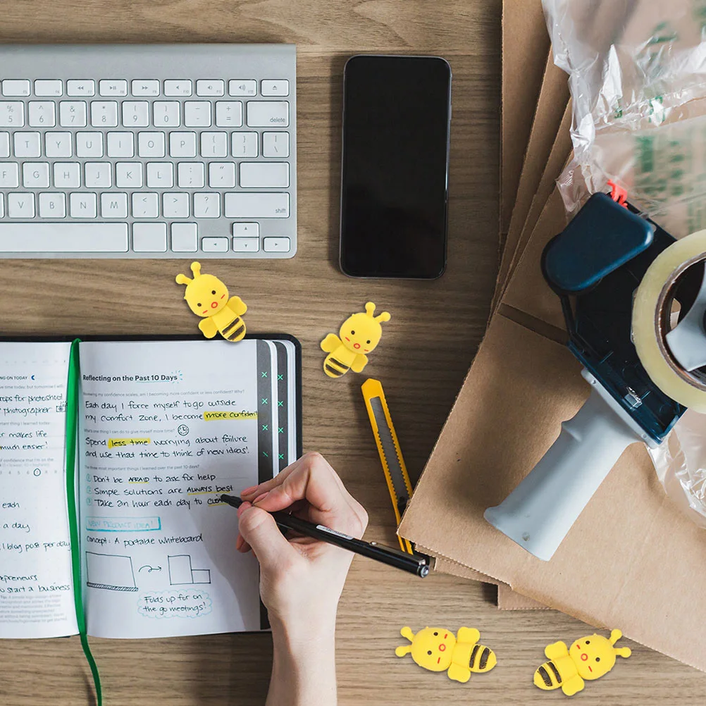 36 Pcs Fun Eraser Cartoon Erasers Kawaii Pencil Rubbers Toy for Kids Puzzle Lovely Bee Style