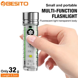 USB C rechargeable LED flashlight LED Mini keychain light Multi-functional portable flashlight camping light