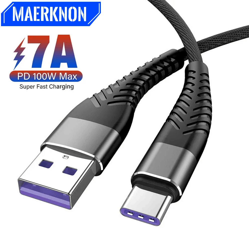 

PD 100 Вт 7A USB-кабель типа C для быстрой зарядки USB C, зарядное устройство, провод для передачи данных для iPhone 15 16 Xiaomi 14 Samsung Redmi K50 Note USB C-кабель