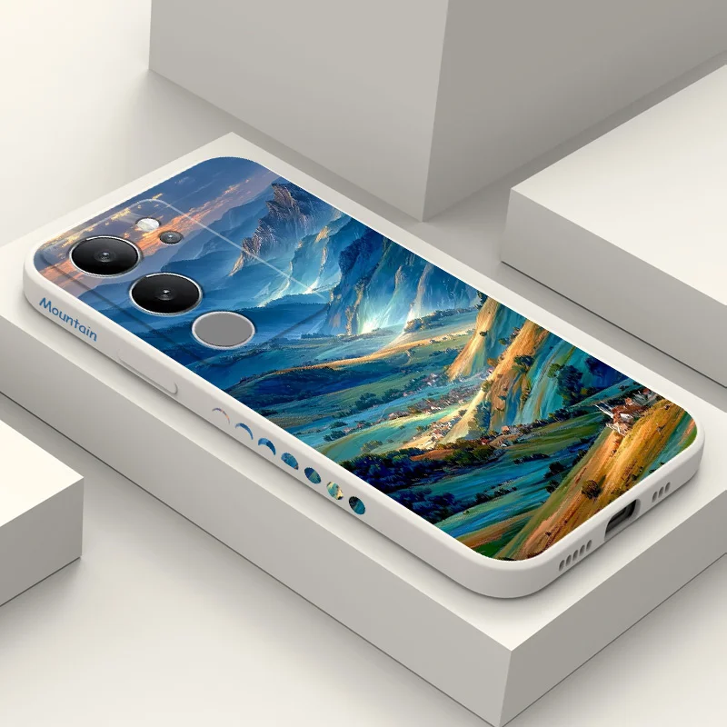 حافظة هاتف جبلية جميلة لهاتف VIVO V50 V40 V30 V29 V29E V27 V27E V25 V25E V23 V23E V21 V20 Y20 Y12 Y21 Y22 Y50 Y35 Pro 4G 5G