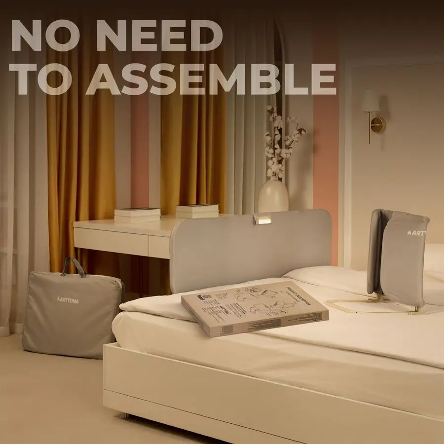 Trilho de cama com luz noturna, trilhos laterais dobráveis, adequados para a maioria das camas, trilhos de cama para cama de tamanho completo, trilhos queen size, trilhos duplos p