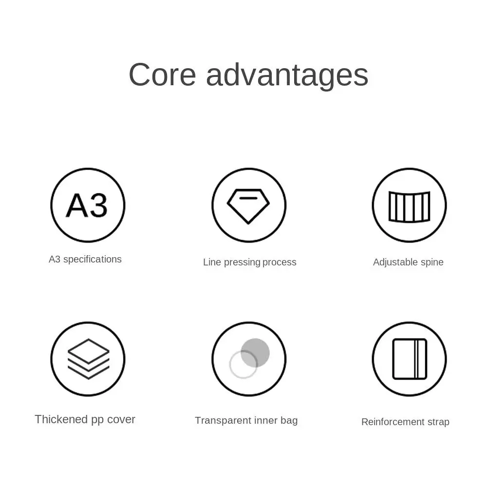 

A3 30Pages Painting Storage Book Diamond Painting Data Organizer Photo Album Folder Stationery Tool Clear Pockets