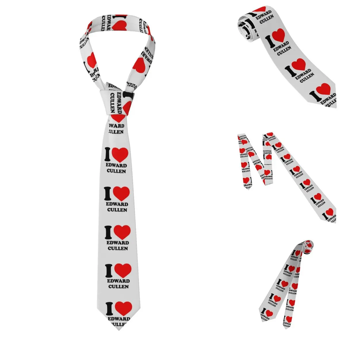 Edward Cullen Twilight (2) Necktie for Men Silk Polyester Slim Neck Ties Party Suits Tie Classic Gravatas