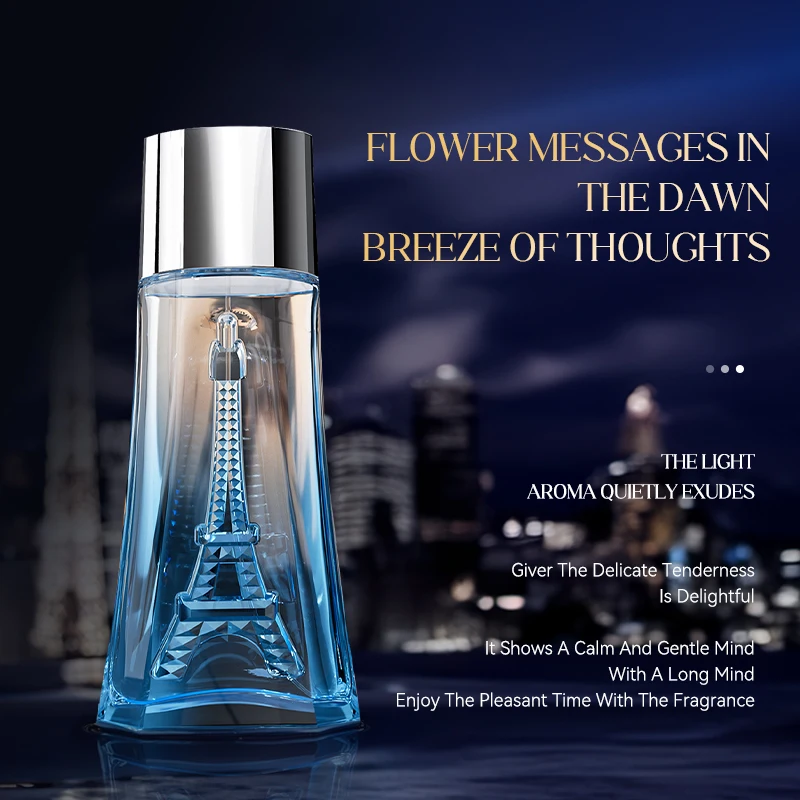 عطر نسائي عطري منعش شرقي مزين بالزهور أو دو تواليت مع صندوق هدايا تغليف هدايا العيد