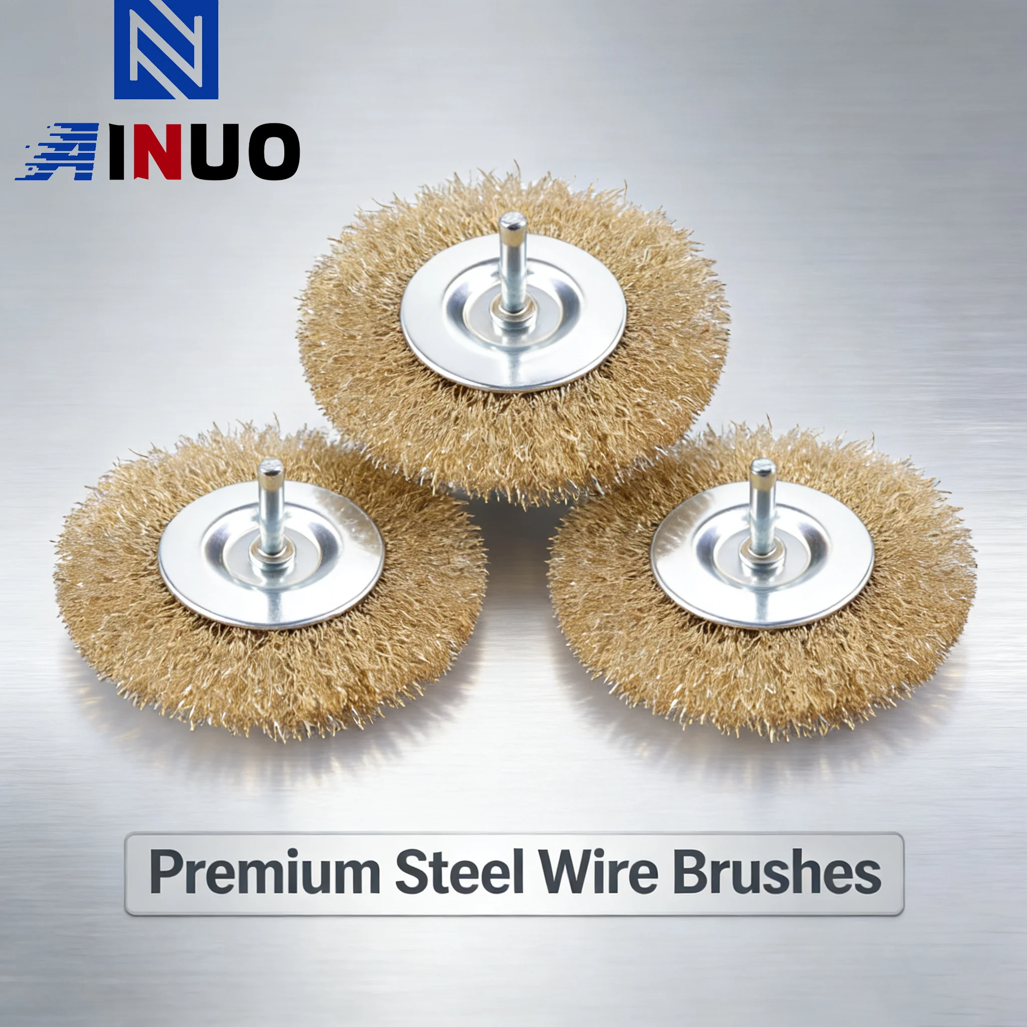 3PC Brass Wire Wheel Brush for Drill Crimped Cup Brush Brass Wire Brushes for Fast Removal of Rust Paint and Scale from Metal