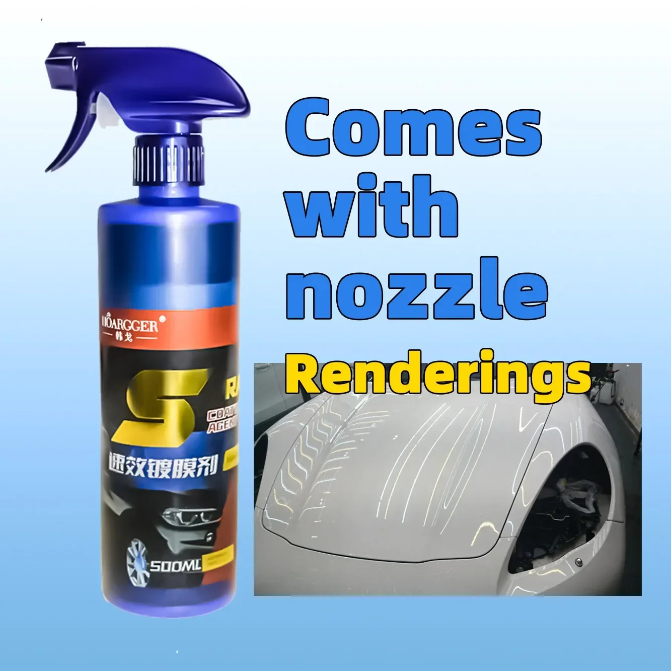 

500ml 3 In 1 Car Paint Repair Ceramic Coating Spray Quick Nano-coating Spray Wax Automotive Hydrophobic Polish Paint Cleaner