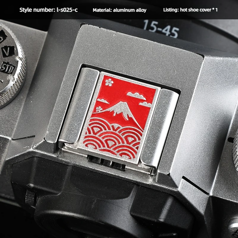 Metall-Kamera-Blitzschuhabdeckung passend für Fujifilm XT2 XT3 XT10 XT20 XT50 X100V X100VI XT30II XT30III mit Gewindeknopf-Set