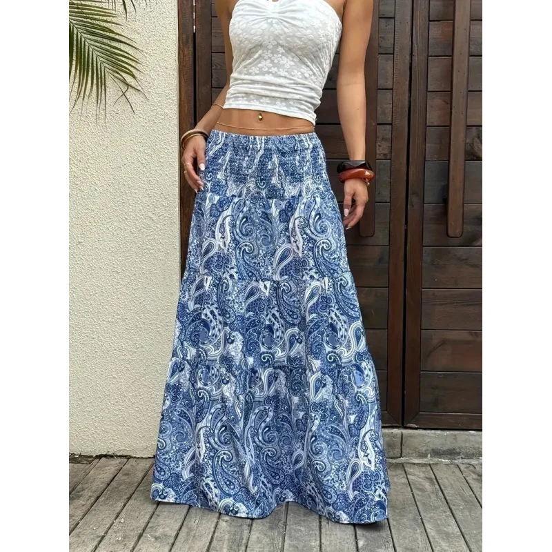 tiered maxi gypsy skirt size 24