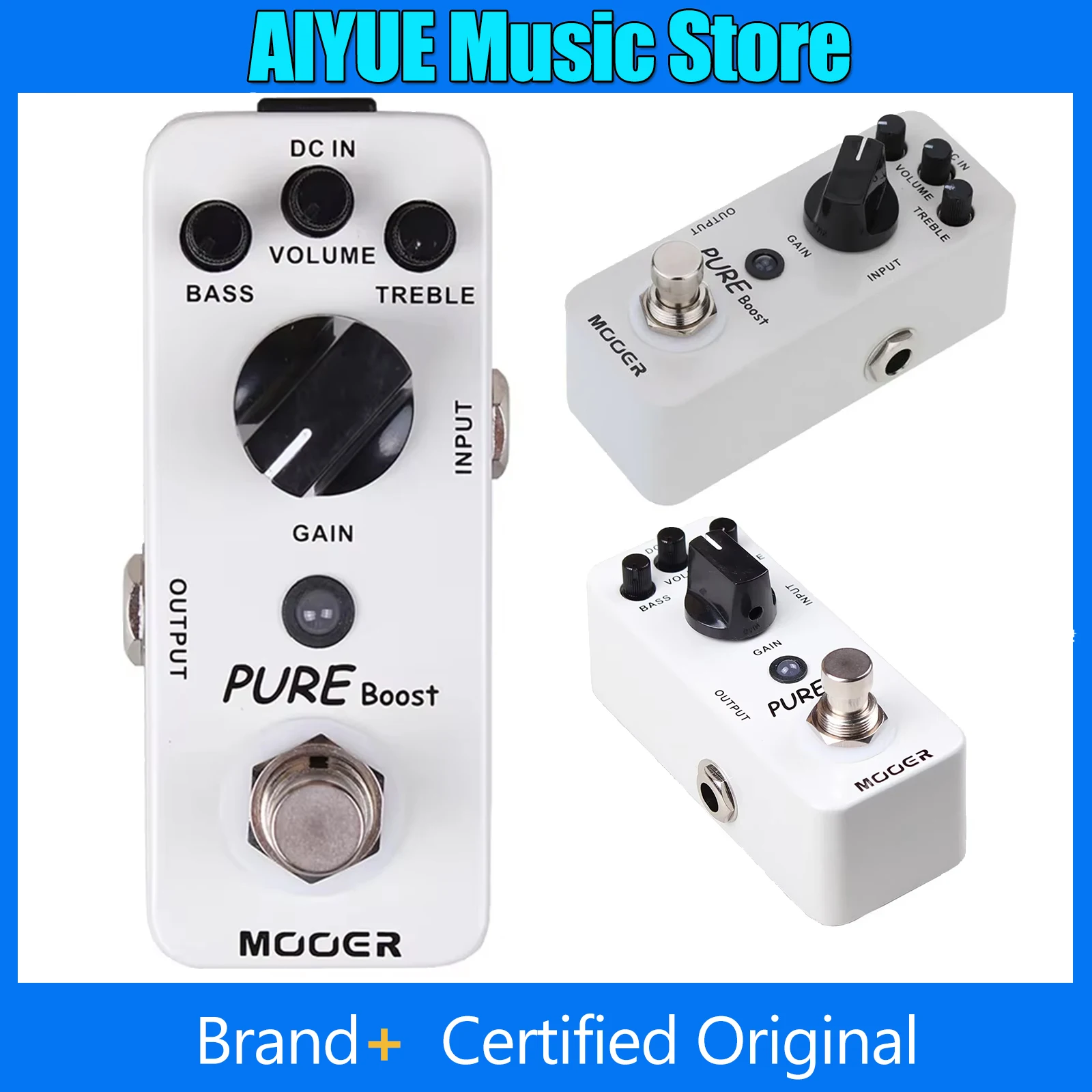 

Гитарная педаль эффектов MOOER Pure Boost: мини-педаль Clean Boost, True Bypass, цельнометаллический корпус, аксессуары для электрогитары