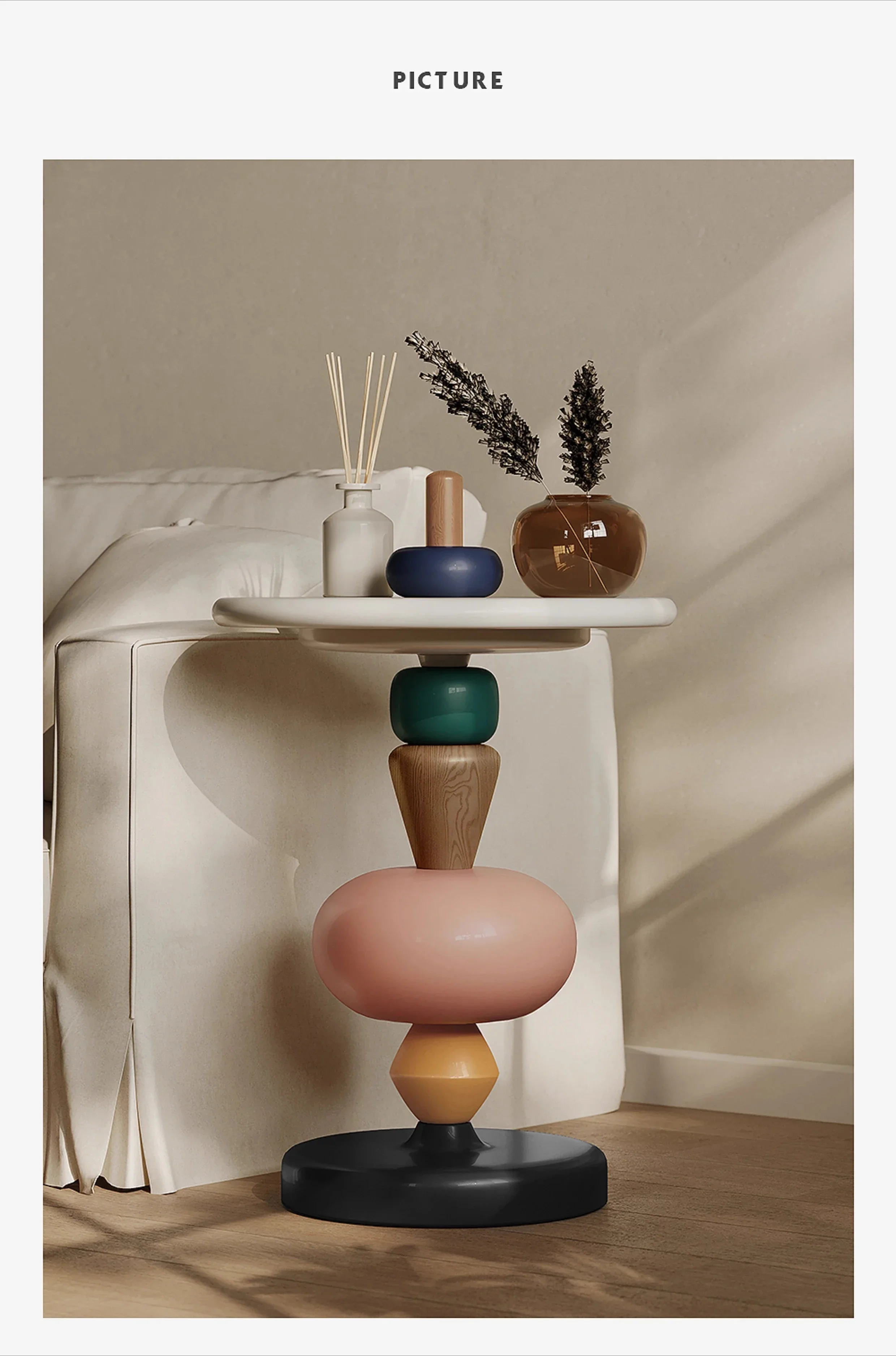 Sofá mesa auxiliar pequeña simple moderno creativo balcón pequeña mesa de centro mini