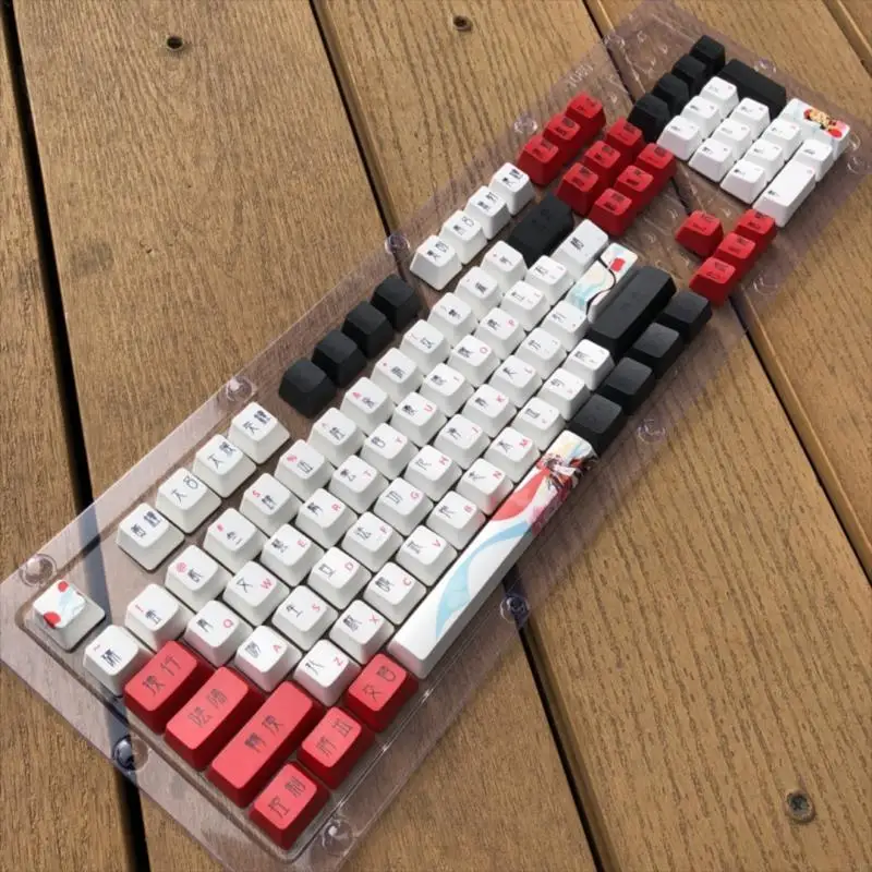 

B0KF Mechanical Keycaps Theme Theme Theme Theme OEM -профиль 104 Клавиши для выключателей вишневой MX