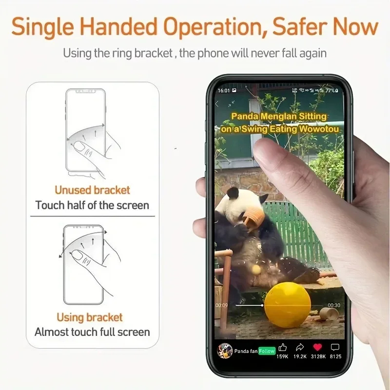 Transparent Cute Animal Round Phone Stand Foldable 360 Rotating Mobile Phone Ring Holder Smart Phone Accessories - náhled 6