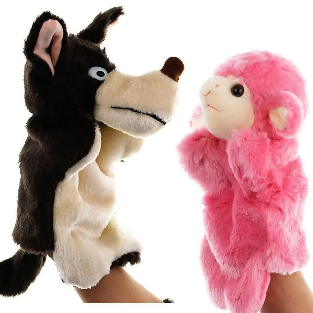 Early Education Sheep Animal Hand Puppet Plush Dolls Stuffed Animals Children Puppets Soft Wolf Plush Hand Doll Kids Gift