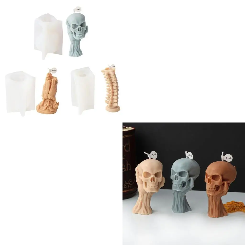 

9HJK Хэллоуин Череп Силиконовой плесень DIY Эпоксидный экплаксированный смоля для плесени