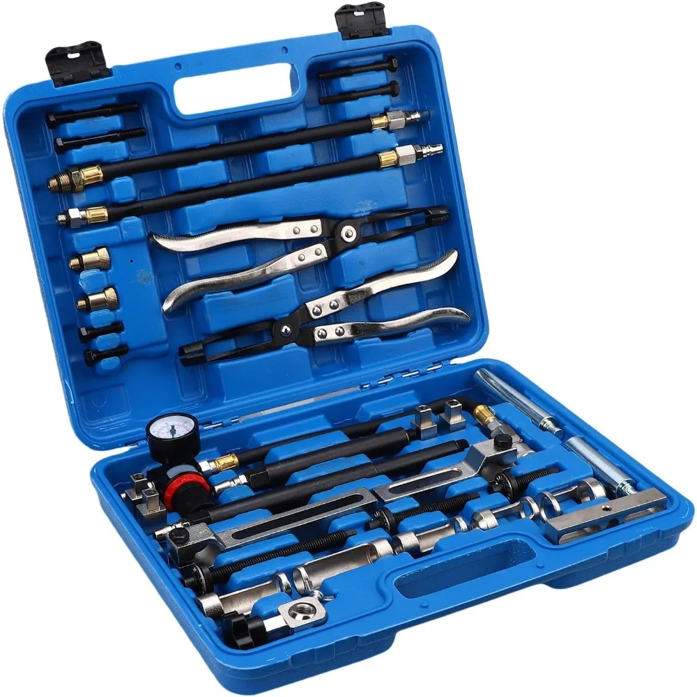 

Cylinder Head Service Tool Kit Valve Spring Compressor Remover & Installer with Valve Oil Seal Tool