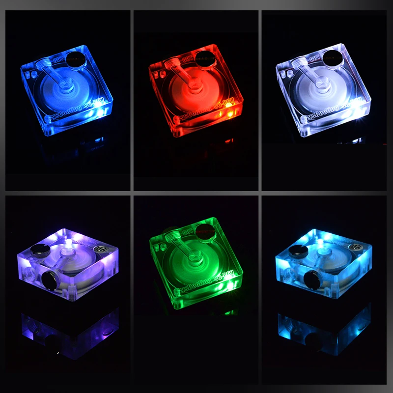Bomba de refrigeración por agua Syscooling P67A DC 12V 450L/H PWM compatible con bomba de refrigeración líquida de PC marcada CE con LED