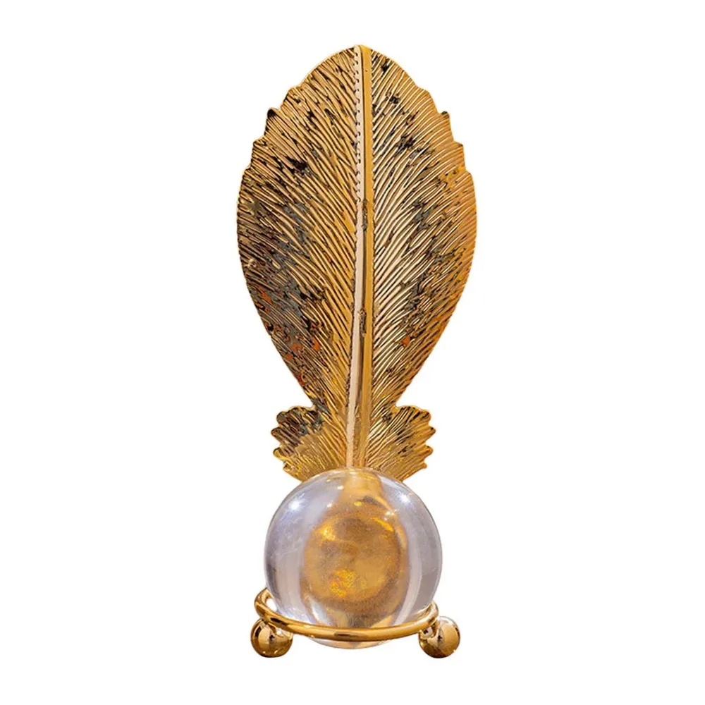 

Fine Craftsmanship Leaf Ball Ornaments Rust-proof Luxury Crystal Ball Table Decoration Wear-resistant Vivid Details Artwork