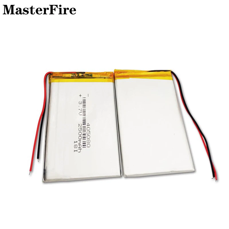 

10x 3.7V 2500mah Rechargeable Lithium Polymer Battery 405080 for Hand Warmer Camping Light Power Bank Tablet MID Ebook Batteries