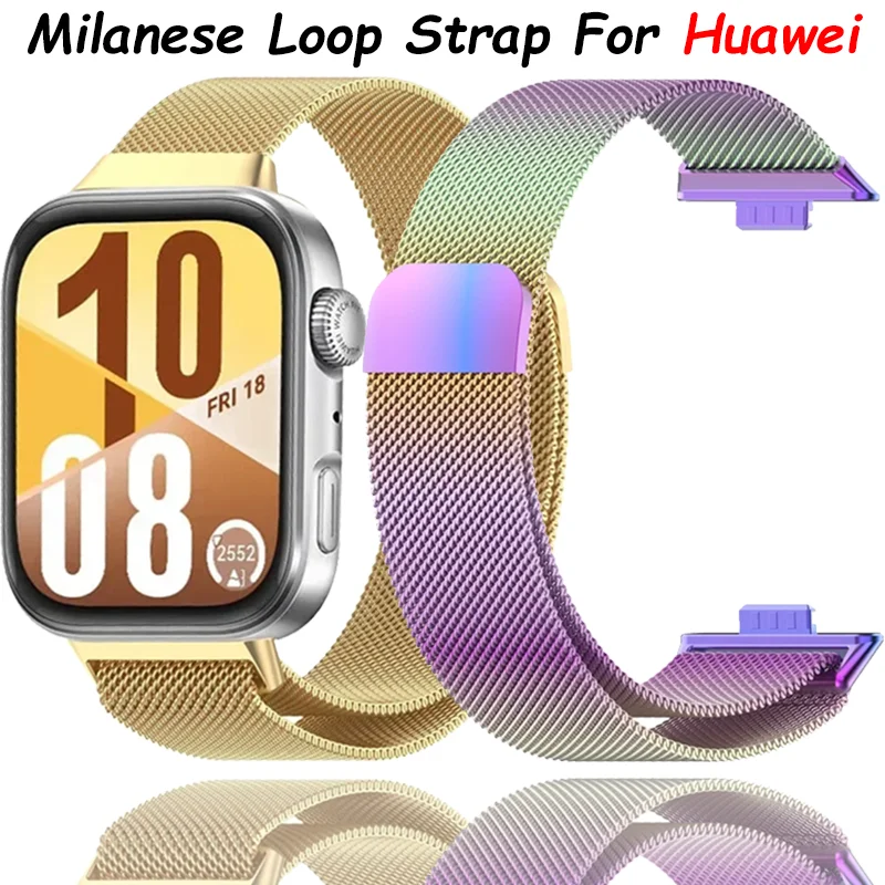 Milanaise-Loop-Armband für Huawei Watch Fit 4/4 Pro, modisches magnetisches, bequemes Armband für Huawei Watch Fit 3, Correa-Zubehör