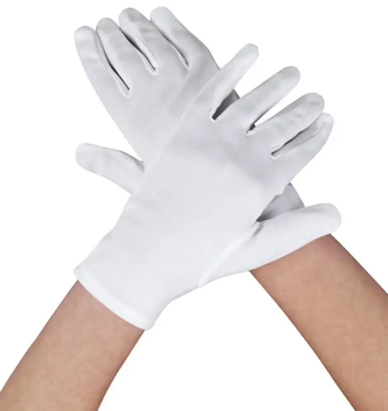 White color adult height lycra show glove