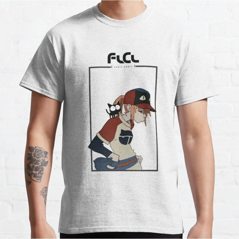 

1112 Fooly Cooly Gift t shirt for Anime lover FLCL Graphic shirts Y2K clothes All size Tops S-6XL Cartoon tee