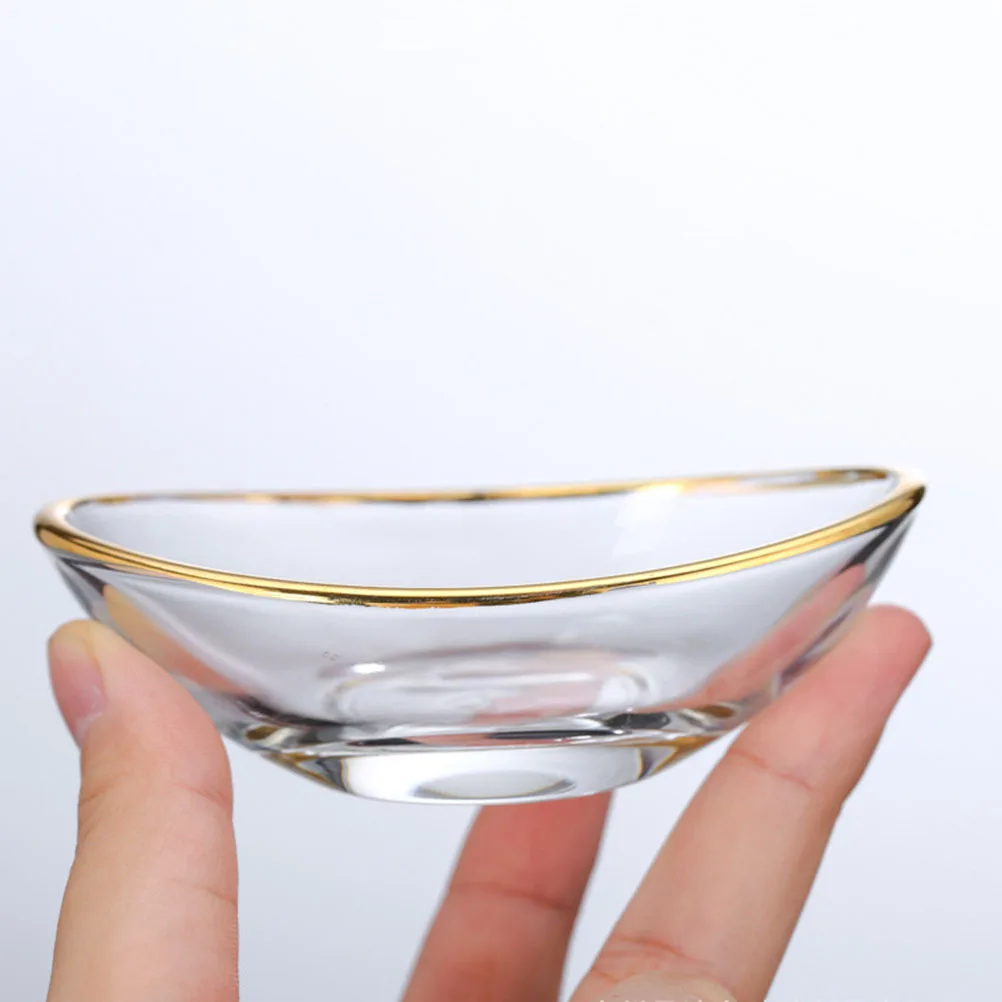Plato de salsa de vidrio en forma de barco, Mini plato de condimentos transparente para condimentos de restaurante, hogar y Hotel