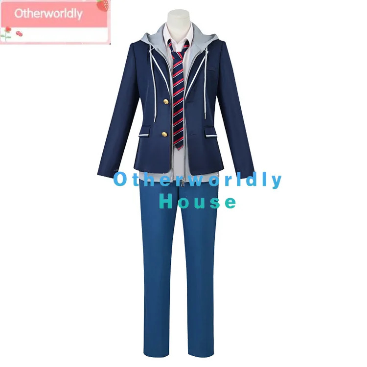 Wonderland Showtime Shinonome Akito Cosplay trajes para homens e mulheres, Feat colorido palco, uniforme escolar, Role Play Wig Suit