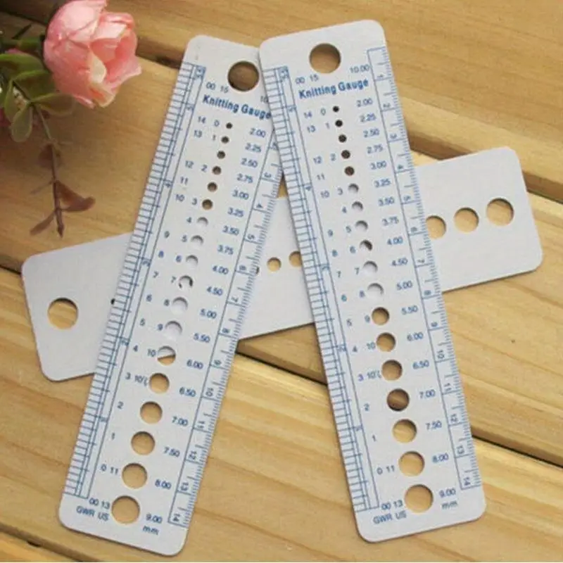 5pc Ruler Knitting Needle Gauge Inch Sewing Tool 2 To 10mm Size Measure Sewing Accessories