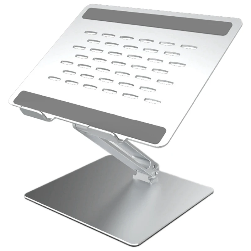 Black Aluminum Alloy Multi-Angle Laptop Stand With Cooling Vents, Suitable For Laptops