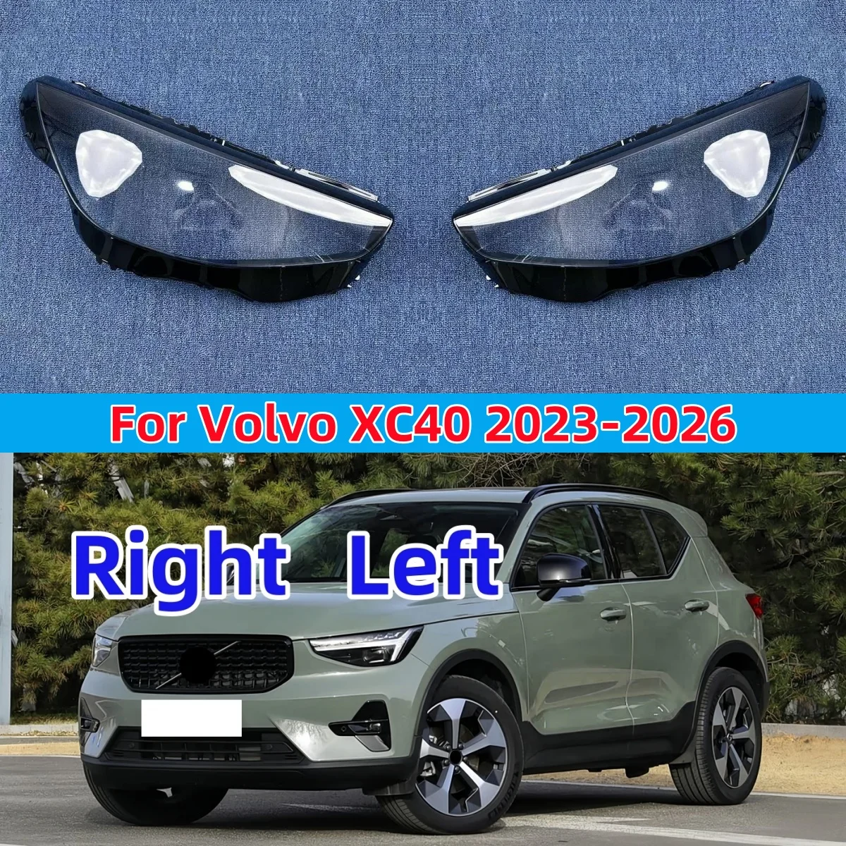 For Volvo XC40 2023 2024 2025 2026 Headlight Lens Cover Clear Shell Lampshade Headlamp Protective Shade Headlamp Lens