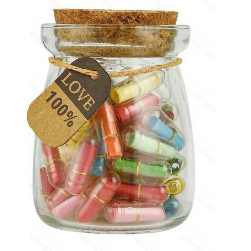 Handwritten Confession Capsule Letters Message in a Bottle Kit - Love Notes Gifts for Girlfriend Boyfriend Valentine Birthday